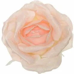 Fleur de Noël avec crochet (D28 cm) Rosine Rose poudré