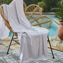 Fouta coton et éponge (95 x 180 cm) Naël Beige sable