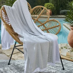 Fouta coton et éponge (95 x 180 cm) Naël Vert nénuphar