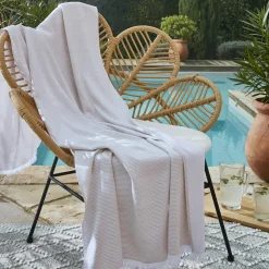 Fouta coton et éponge (95 x 180 cm) Naël Corail