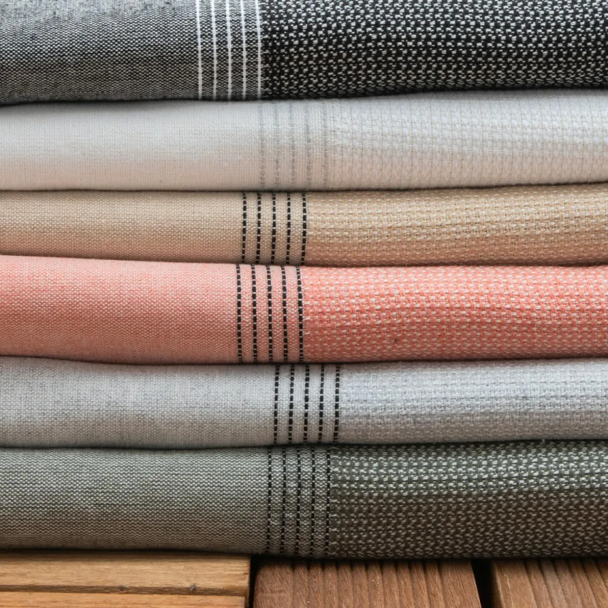 Fouta coton recyclé (100 x 200 cm) Beach Vert kaki