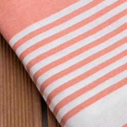 Fouta coton recyclé (200 x 200 cm) Summer Corail