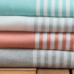 Fouta coton recyclé (200 x 200 cm) Summer Corail