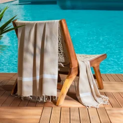 Fouta coton recyclé (100 x 200 cm) Selma Beige