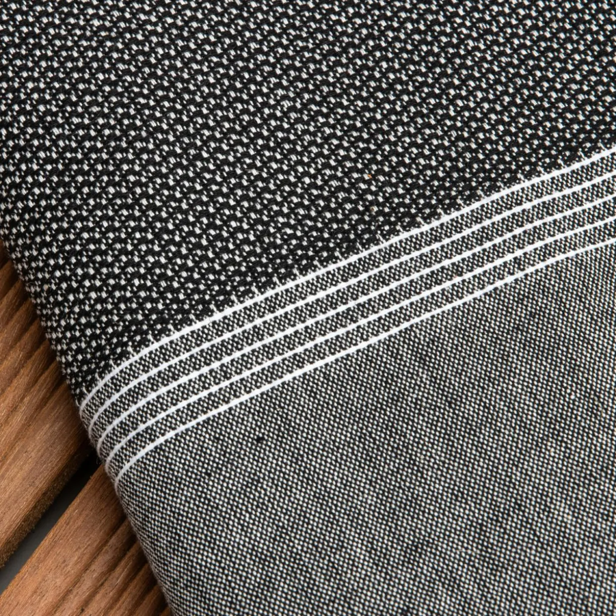 Fouta coton recyclé (100 x 200 cm) Beach Noire