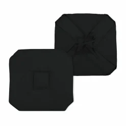 Galette de chaise carrée à rabats (40 x 40 cm) Béa Noire
