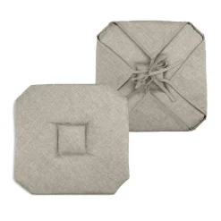 Galette de chaise carrée à rabats (40 x 40 cm) Béa Taupe clair