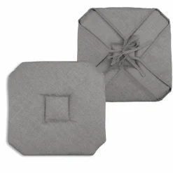 Galette de chaise carrée à rabats (40 x 40 cm) Béa Taupe