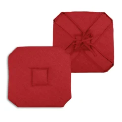 Galette de chaise carrée à rabats (40 x 40 cm) Béa Rouge carmin