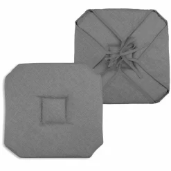 Galette de chaise carrée à rabats (40 x 40 cm) Béa Anthracite