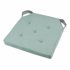 Galette de chaise carrée scratch (38 x 38 cm) Duo Vert jade