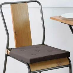 Galette de chaise carrée scratch (38 x 38 cm) Duo Gris foncé