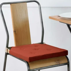 Galette de chaise carrée scratch (38 x 38 cm) Duo Terracotta