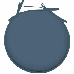 Galette de chaise ronde (40 cm) Nelson Bleu Petrole