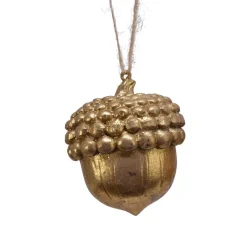 Gland de Noël à suspendre (H8 cm) Vieux Chêne Or