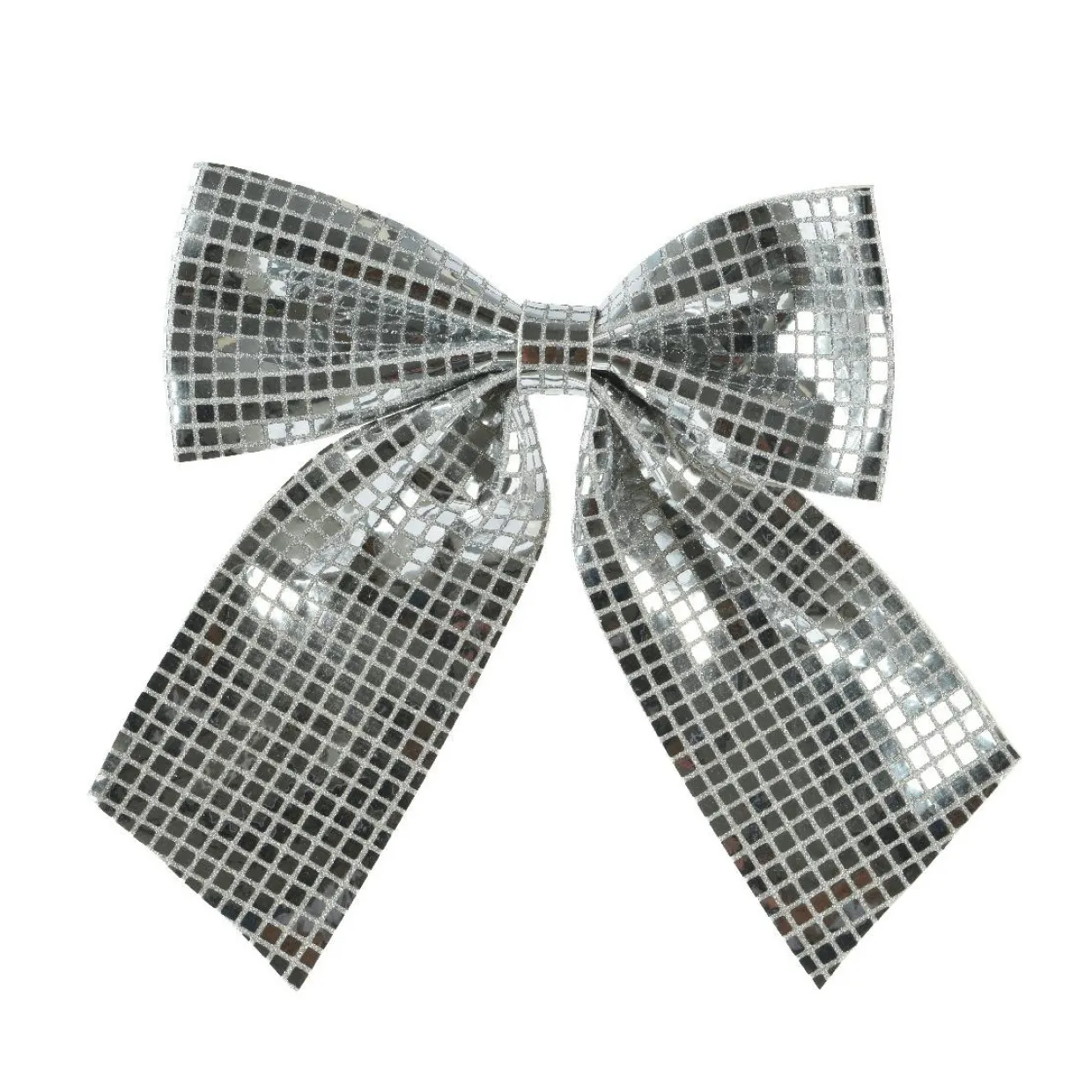 Grand Noeud de Noël (H34 cm) Disco Argent