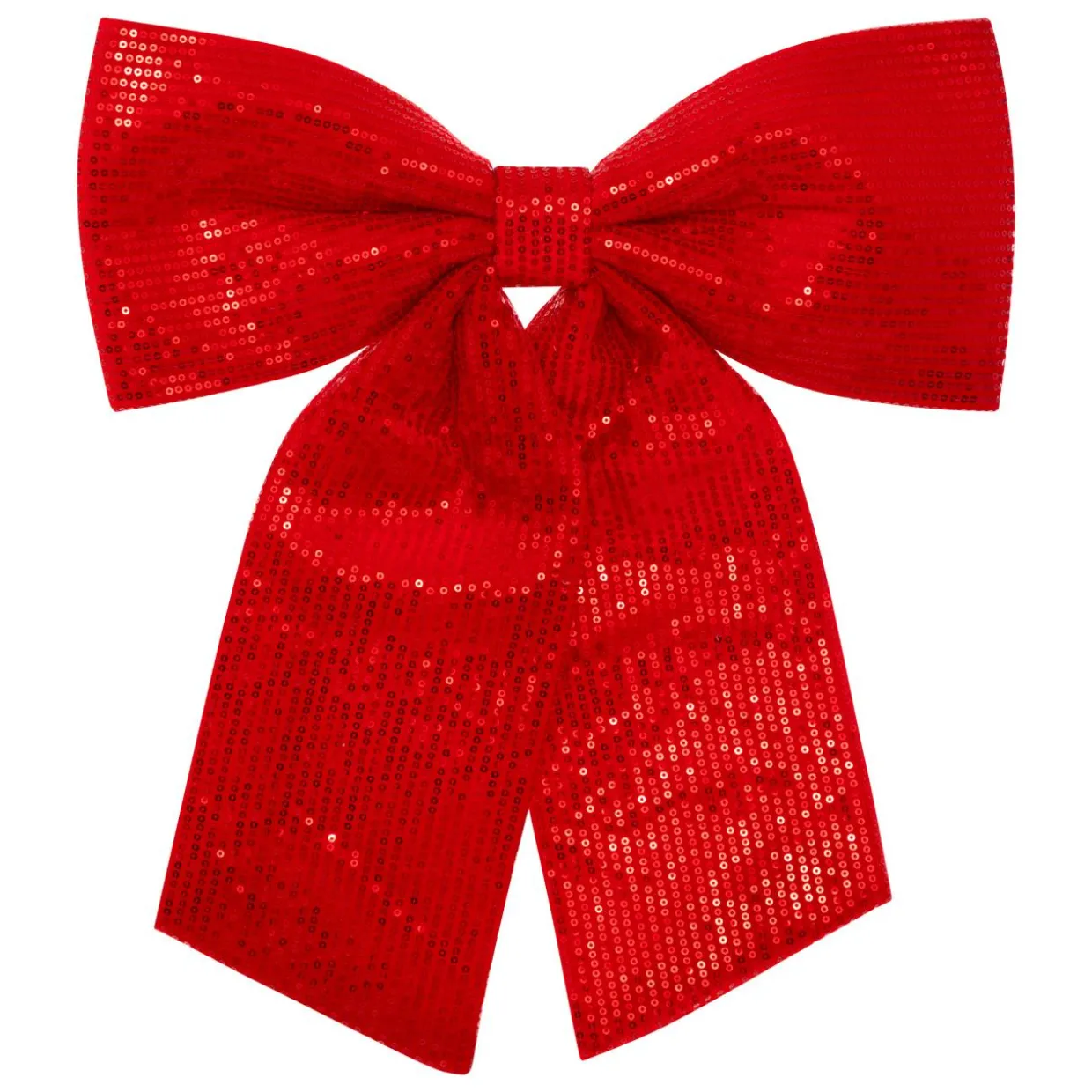 Grand nœud de Noël (H47 cm) Prestige sequins Rouge
