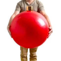 Grande boule de Noël gonflable (D65 cm) Rouge
