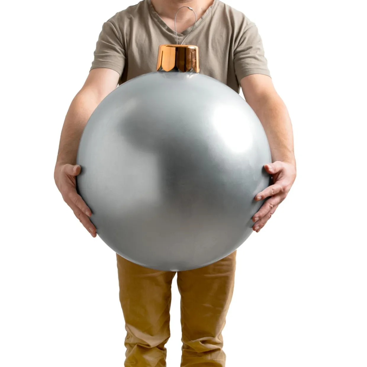 Grande boule de Noël gonflable (D45 cm) Argent