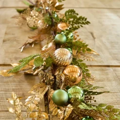 Guirlande déco (150 cm) Majesty Vert et doré