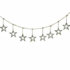 Guirlande déco en métal (1 m) Farandole d'étoiles Argent