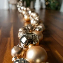 Guirlande de Noël (180 cm) Boules de Noël Or