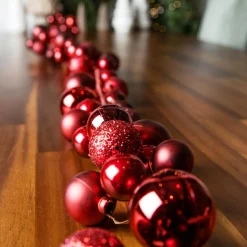 Guirlande de Noël (180 cm) Boules de Noël Rouge