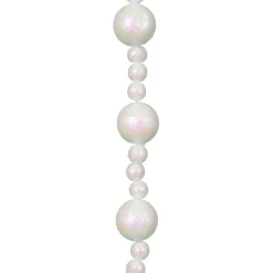 Guirlande de perles en mousse (180 cm) Noël Blanc pailleté