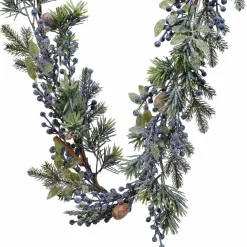 Guirlande de sapin (180 cm - D20) Garnie Baies bleues