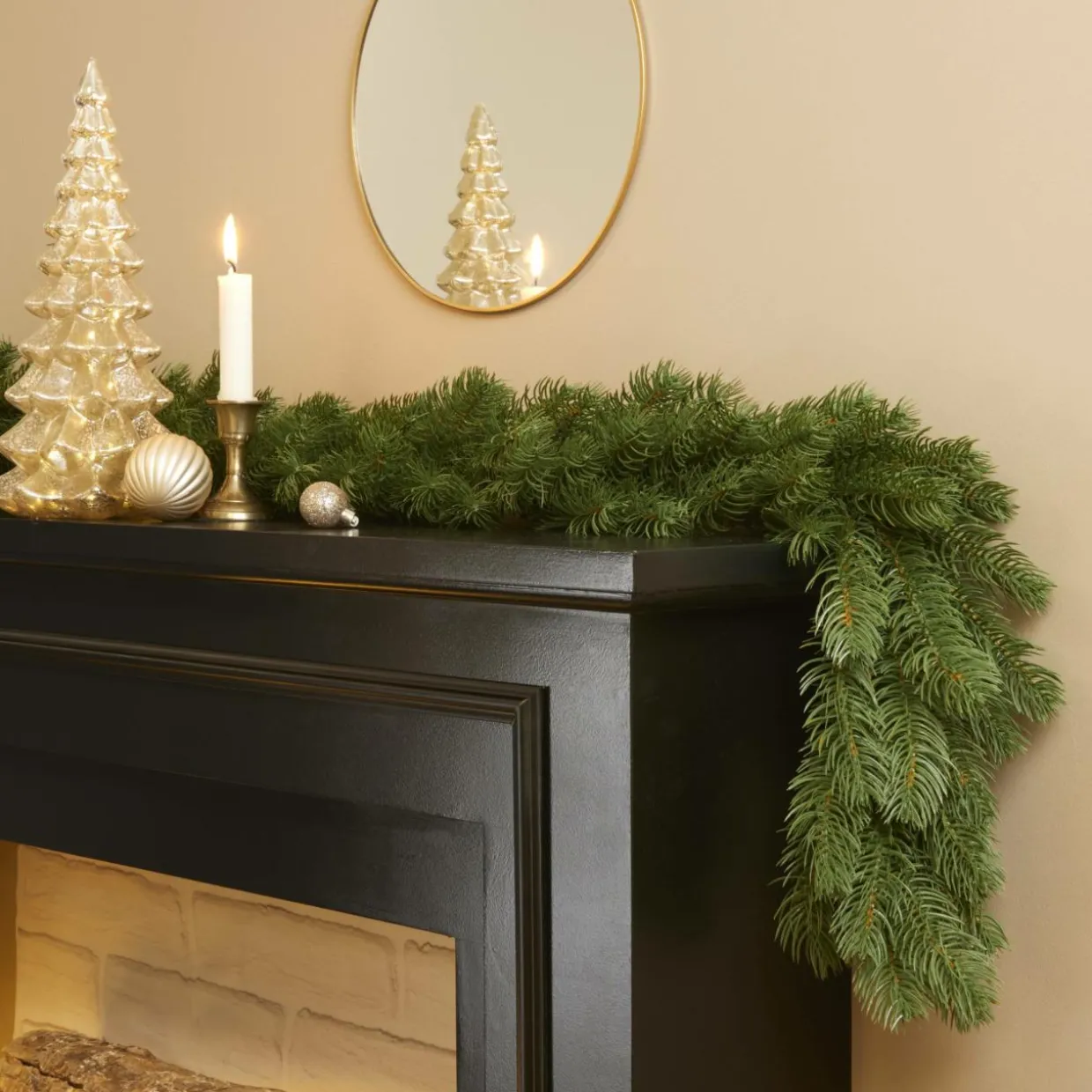 Guirlande de sapin (300 cm - D25) Utah Luxe Vert sapin