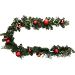 Guirlande de sapin (200 cm) Festivités Rouge