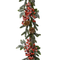 Guirlande de sapin (180 cm) Jour de fête Rouge pailleté