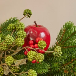 Guirlande de sapin (180 cm) Pommes sucrées Rouge