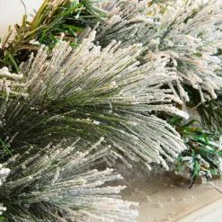 Guirlande de sapin lumineuse (180 cm - D25) Edmonton Vert enneigé et blanc chaud