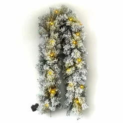 Guirlande de sapin lumineuse (180 cm - D25) Edmonton Vert enneigé et blanc chaud