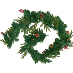guirlande de sapin lumineuse à piles (180 cm) Wister baies et pommes de pin