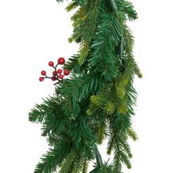guirlande de sapin lumineuse à piles (180 cm) Wister baies et pommes de pin
