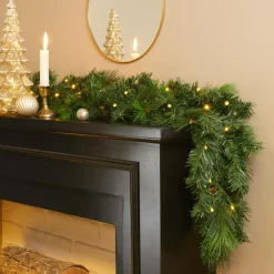 Guirlande de sapin lumineuse (300 cm - D25) Edmonton Vert et blanc chaud