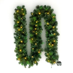 Guirlande de sapin lumineuse (300 cm - D25) Edmonton Vert et blanc chaud