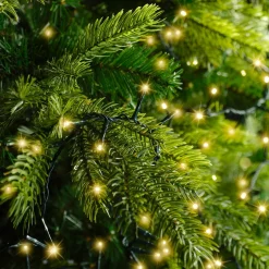 Guirlande lumineuse 7,50 m 350 LED câble vert Luxe Blanc chaud Champagne