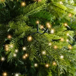 Guirlande lumineuse 34 m 1500 LED câble vert Luxe Blanc chaud et chaud doré