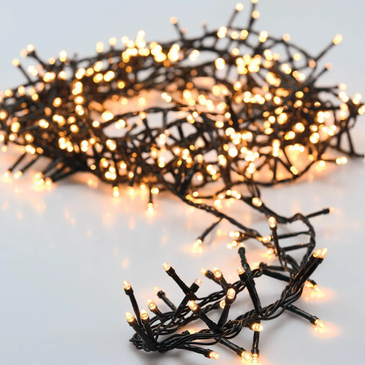 Guirlande lumineuse 34 m 1500 LED câble vert Luxe Blanc chaud