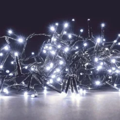 Guirlande lumineuse 8 m 128 LED câble vert Flashing light Blanc froid