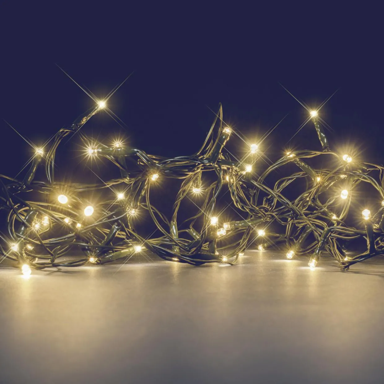 Guirlande lumineuse 8 m 128 LED câble vert Flashing light Blanc chaud