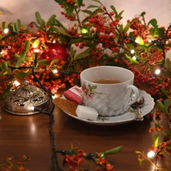 Guirlande lumineuse 8 m 128 LED câble vert Flashing light Blanc chaud