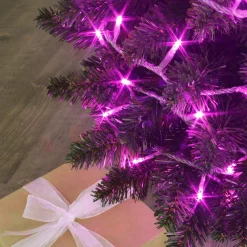 Guirlande lumineuse 8 m 128 LED câble transparent Rose