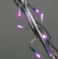 Guirlande lumineuse 8 m 128 LED câble transparent Rose