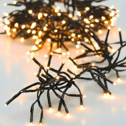 Guirlande lumineuse 22 m 3000 LED câble noir Boa Blanc extra chaud