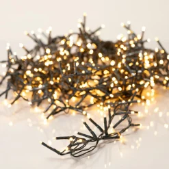 Guirlande lumineuse 45 m 2000 LED câble vert Luxe Blanc chaud doré