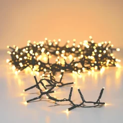 Guirlande lumineuse 45 m 2000 LED câble vert Luxe Blanc chaud Champagne